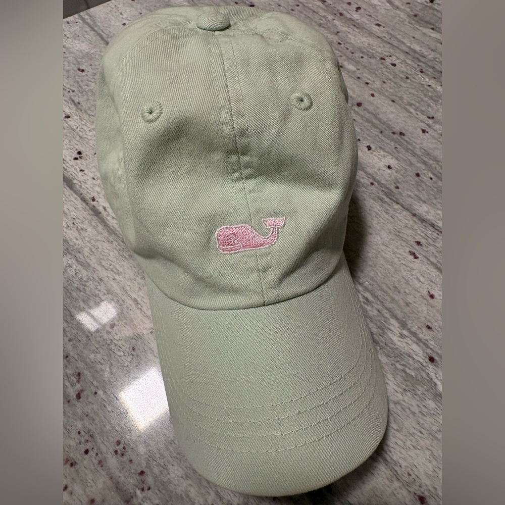 Vineyard Vines Women’s Mint Green Cap with Pink Whale Logo